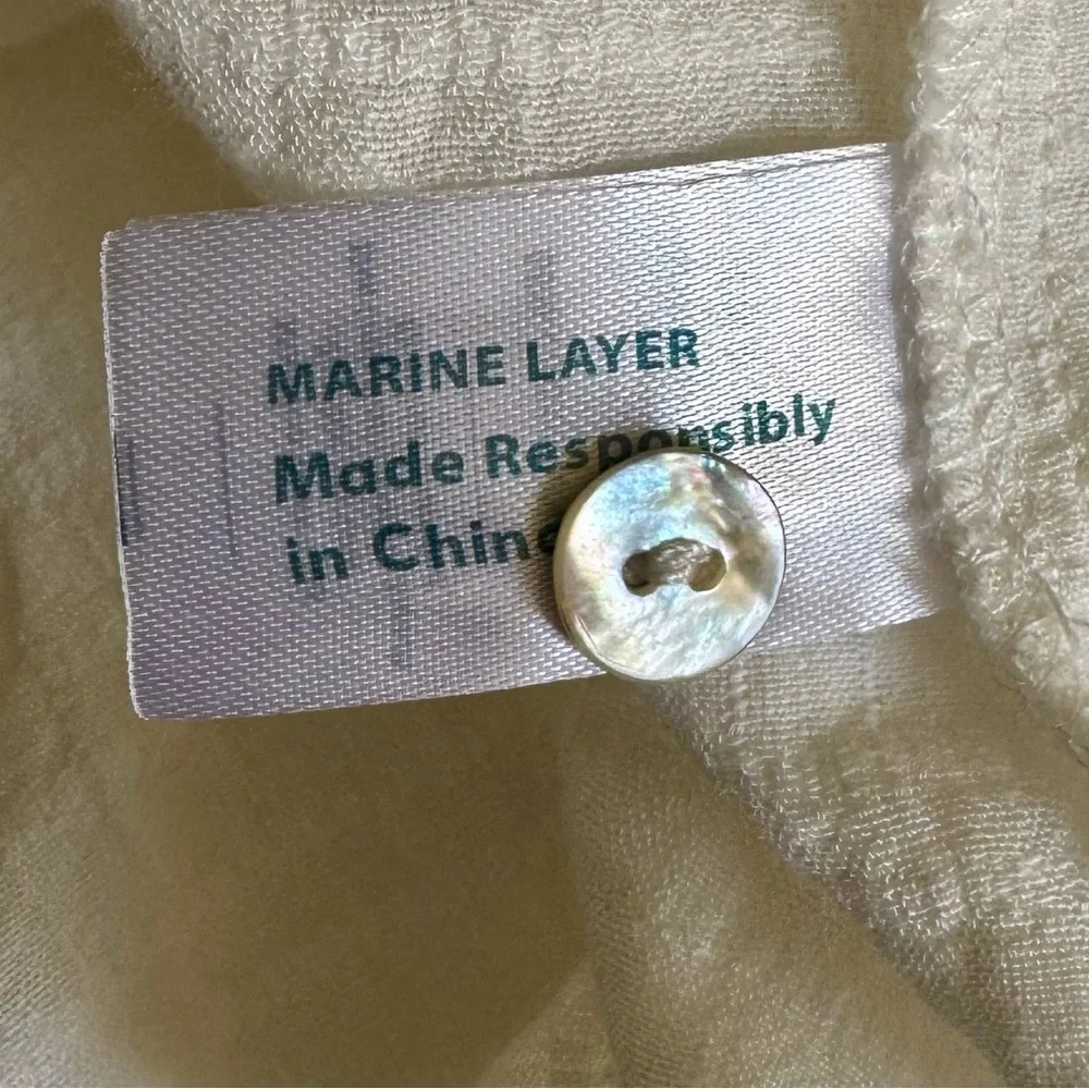 NWT Marine Layer Women’s Small Shadow Stripe Nixi Collarless - Picture 7 of 10